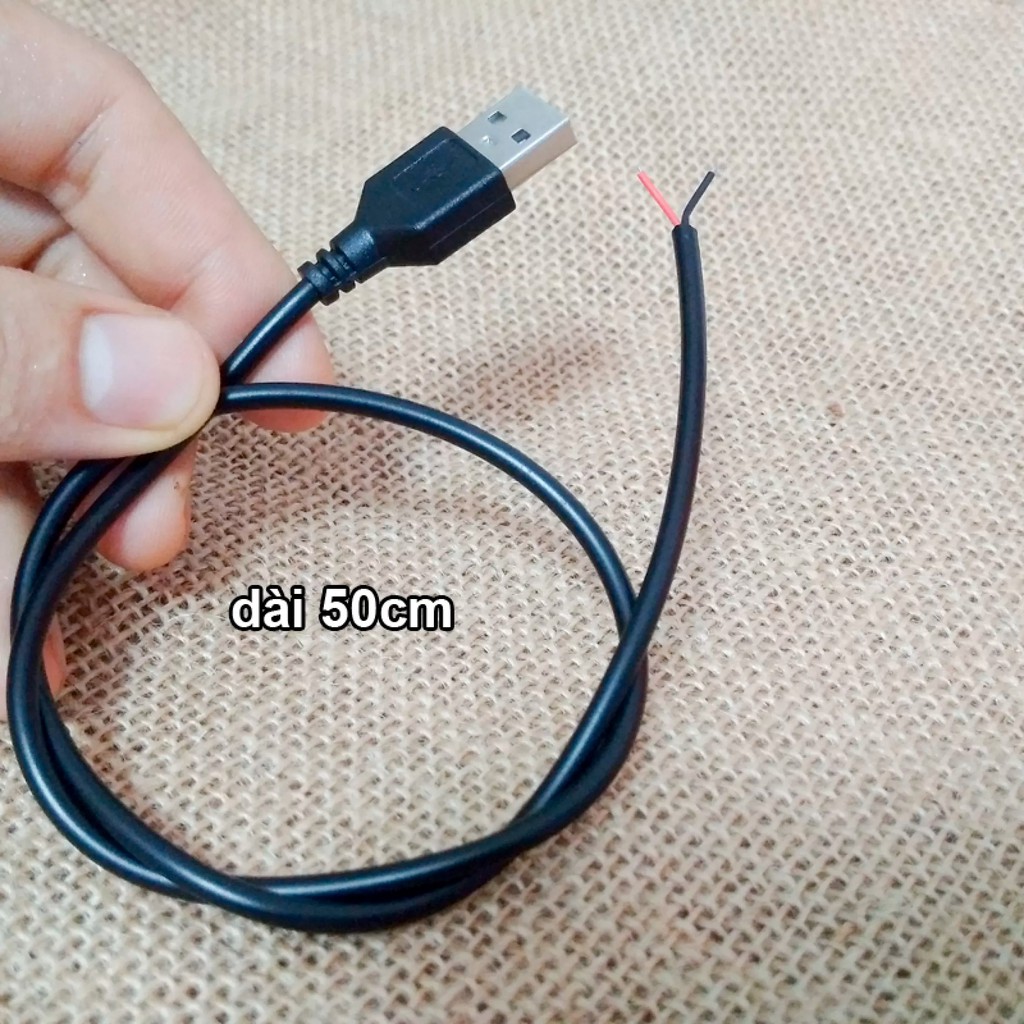 Dây nguồn đầu cắm USB dây dài  50cm