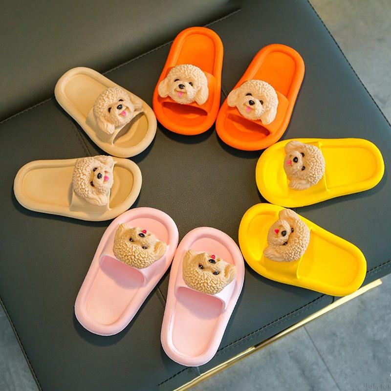 Dép sandal đế mềm đi trong nhà chống trượt thời trang mùa hè hình Teddy dễ thương cho trẻ em