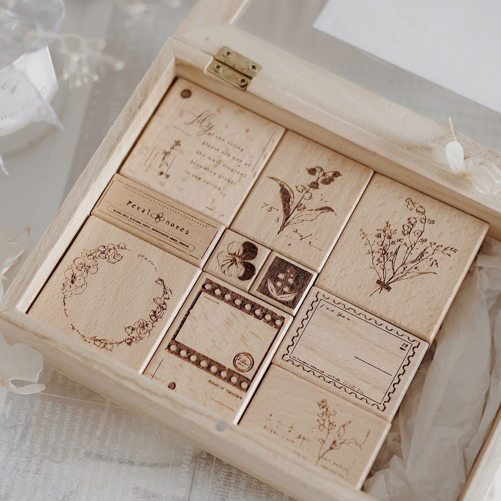 meohime 𓃠 Con dấu gỗ vintage hãng Freckles tea mẫu 2 (Vol2)