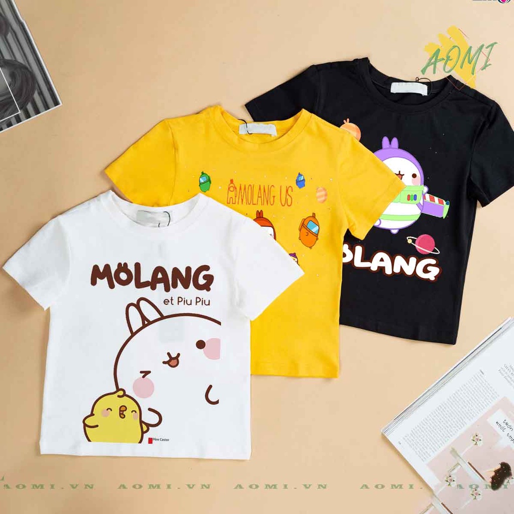 ÁO THUN friend molang vit thỏ cute UNISEX PHÔNG VÀNG TAY NGẮN NAM NỮ GIA ĐÌNH CẶP ĐÔI SIZE TRẺ EM BÉ TRAI GÁI AOMIVN