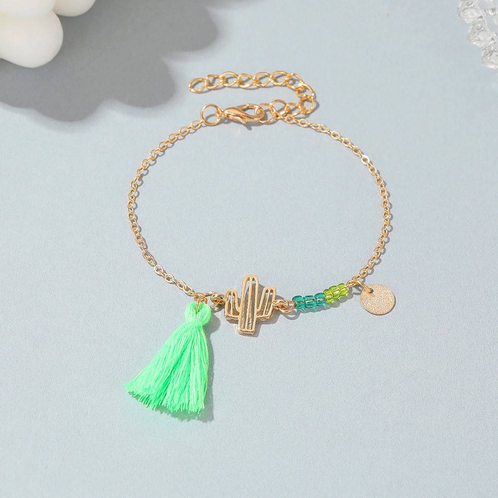 Vòng Tay Hợp Kim Mặt Hình Cây Xương Rồng Thời Trang Cho Nữ
