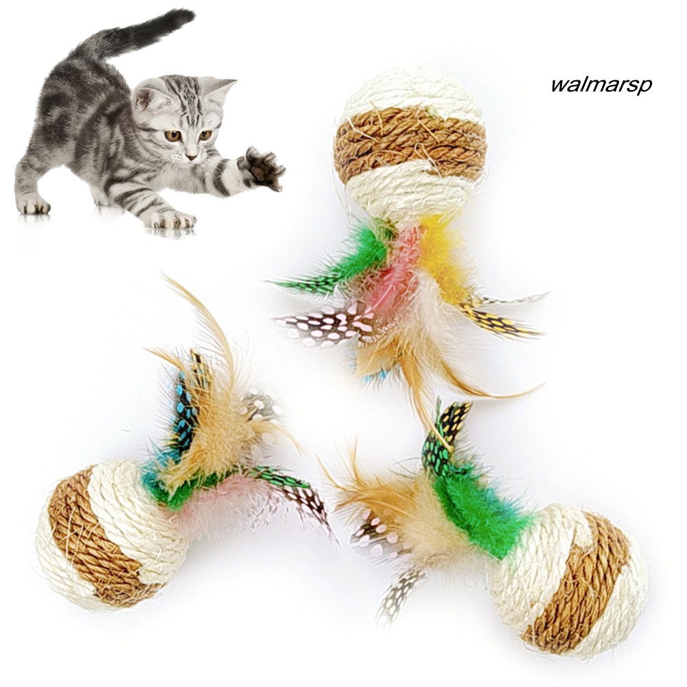 Bóng đồ chơi đính lông vũ dành cho mèo cưng
