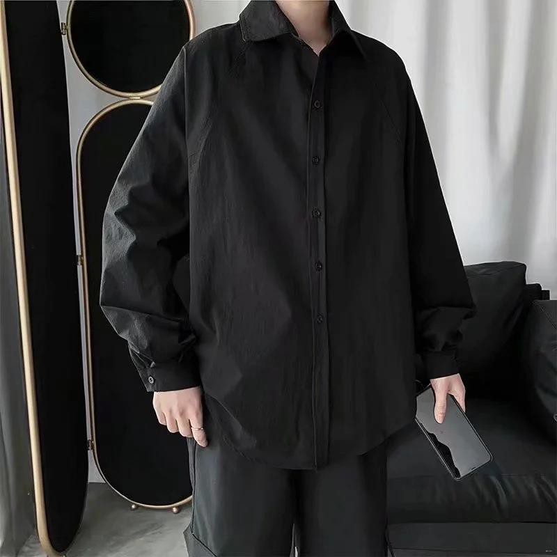 Áo Sơ Mi Nam Tay Dài Dáng Rộng Phong Cách Hàn Quốc
