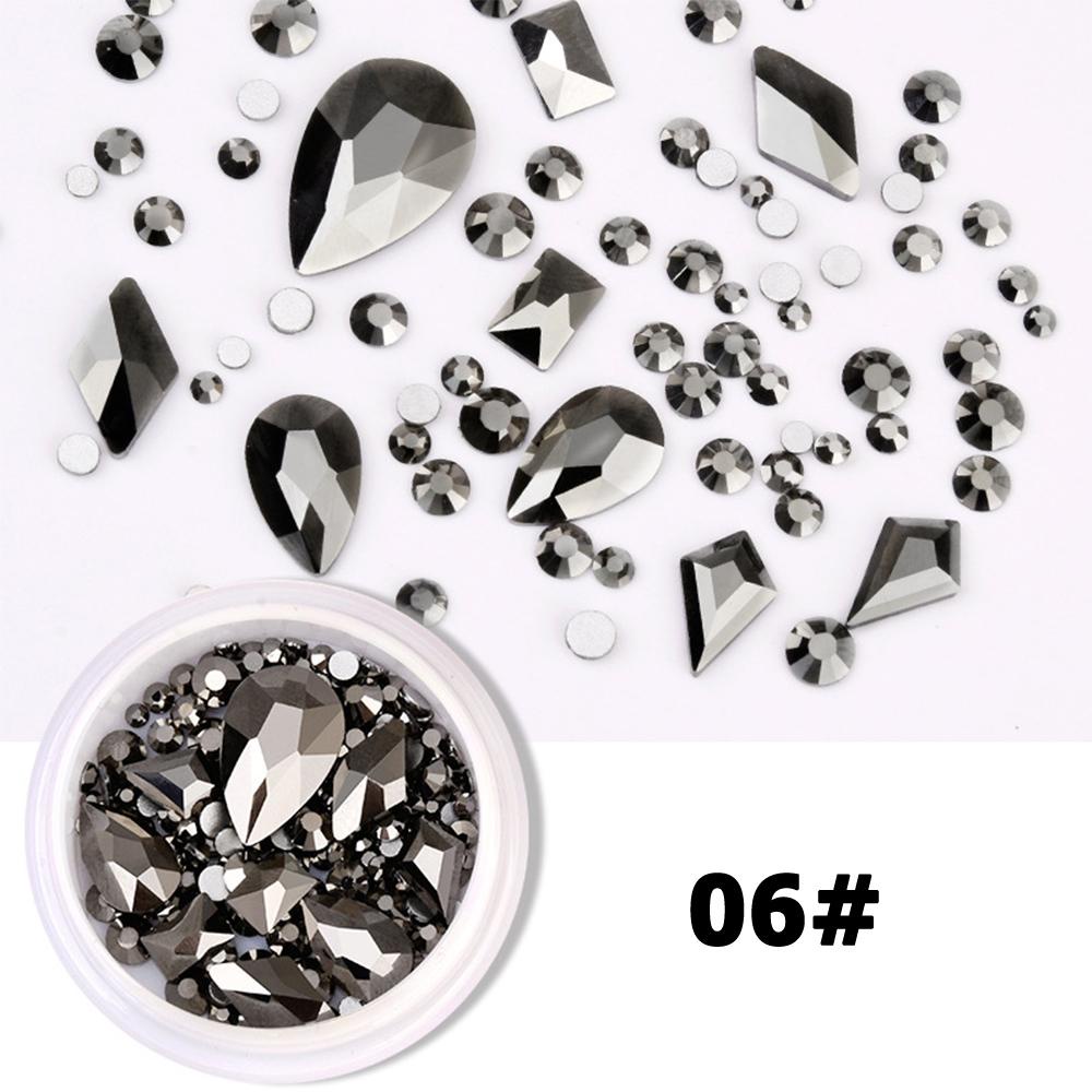 OCEANMAP Hạt Đá 3D Nhiều Kích Cỡ Tự Đính Trang Trí Móng Đeo Lưng