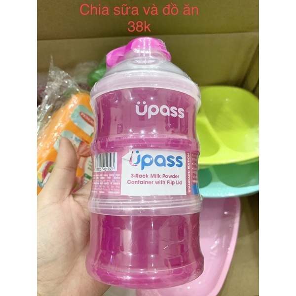 Hộp chia sữa và thức ăn dặm 3 tầng Upass Thái Lan