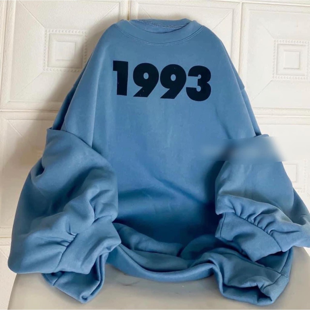 Áo sweater nỉ tay bồng unisex 1993_Áo nỉ bông nam nữ basic, cá tính, hottend