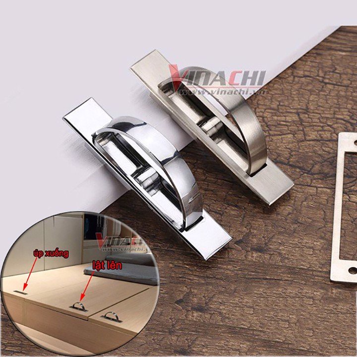 Tay kéo tủ âm lật xoay 180º-tay cầm có thể lật xoay 180 độ