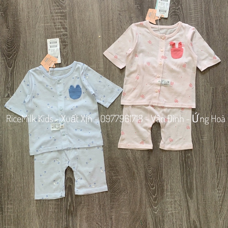 Bộ cotton giấy cho bé trai bé gái xuất Hàn