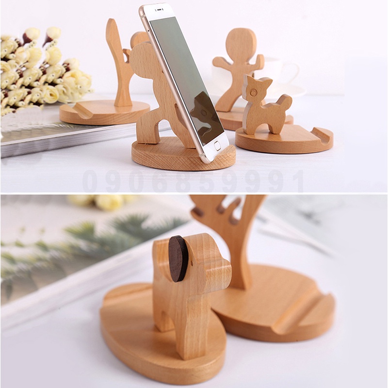 Giá đỡ điện thoại,giá kê máy tính bảng gỗ trang trí