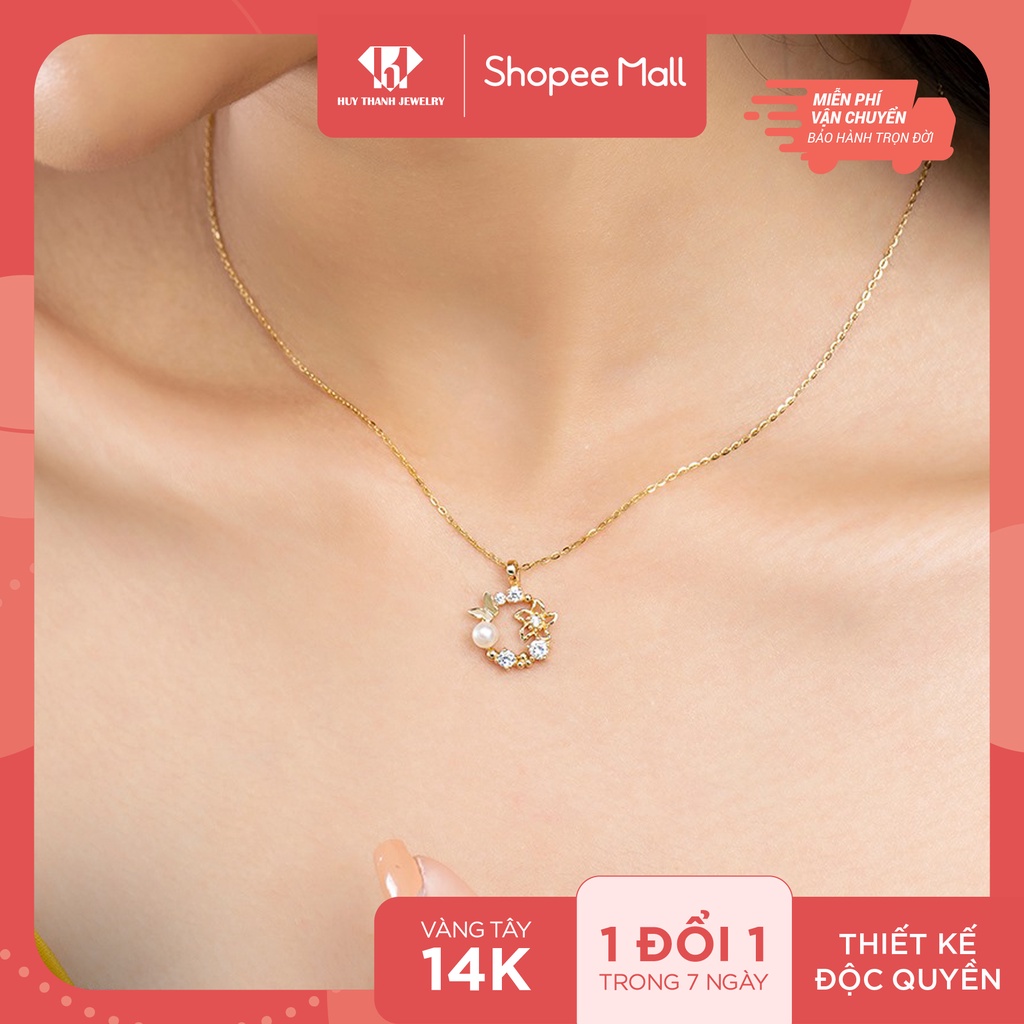 Mặt Dây Chuyền Vàng 14k Jasmine MDMAMD528 Huy Thanh Jewelry