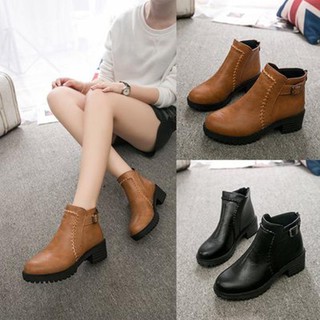 Boot Nữ-Giày Boot Da Trơn Thời Trang Cao Cấp Cao 5cm