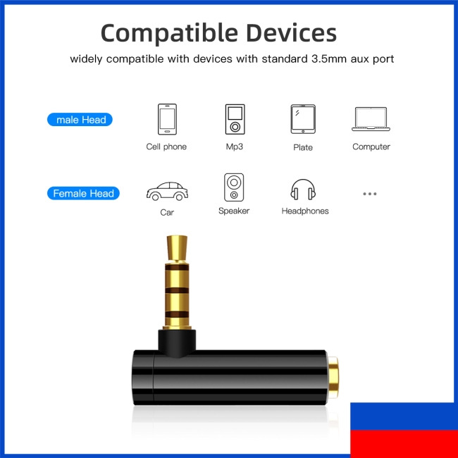 Đầu cắm tai nghe hình chữ L góc phải 90 độ 3.5mm chuyên nghiệp