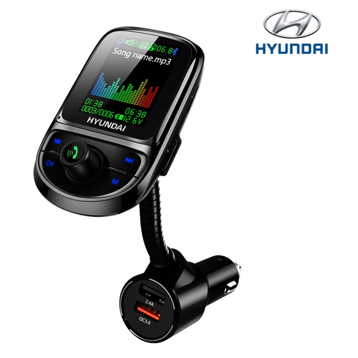 Tẩu nghe nhạc bluetooth Hyundai C85, điện áp 3A, Bluetooth 5.0, chức năng xoay 360 độ