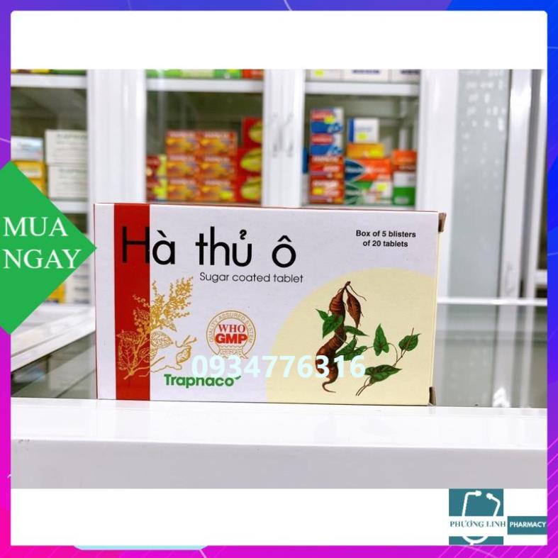 Hà Thủ Ô Traphaco giúp bổ huyết, bổ can thận, làm đen râu tóc (Hộp 100 viên nén bao đường)