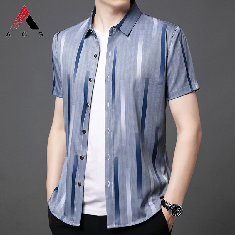 Áo Sơ Mi Ngắn Tay In Họa Tiết Thời Trang Công Sở Dành Cho Nam