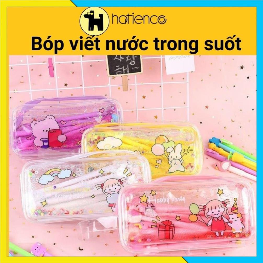 [FREESHIP] Bóp viết, hộp bút cute cho bé gái, trong suốt, chống nước