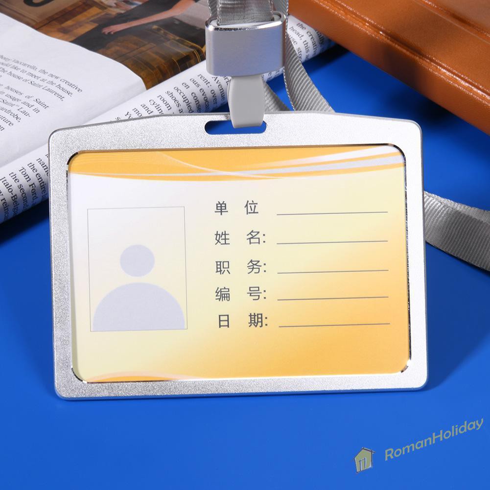 【On Sale】Aluminum Alloy Business Work Card ID Badge Holder Name Tag Card Holders