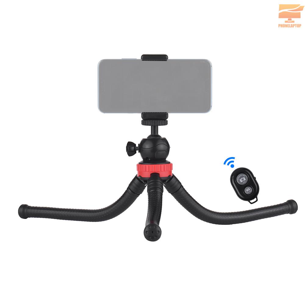 Flexible Octopus Tripod with 360° Ball Head Phone Holder Phone Remote Controller for GoPro Heor 6/5/4/3+/3 Yi Action Camera for Canon Nikon Sony DSLR for iPhone Samsung HUAWEI 57-87mm Width Smartphone Max. Load 1.2kg