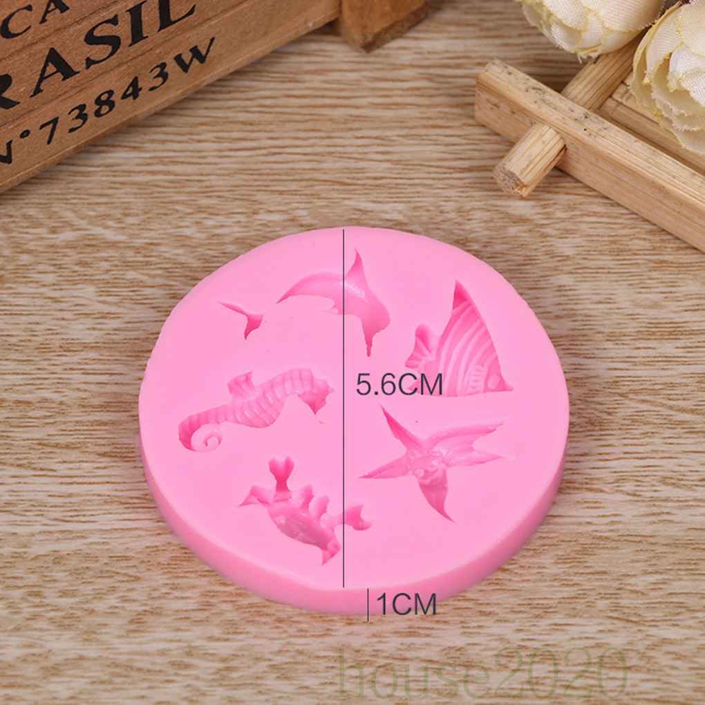 Khuôn silicon làm bánh diy hình sinh vật biển 2020