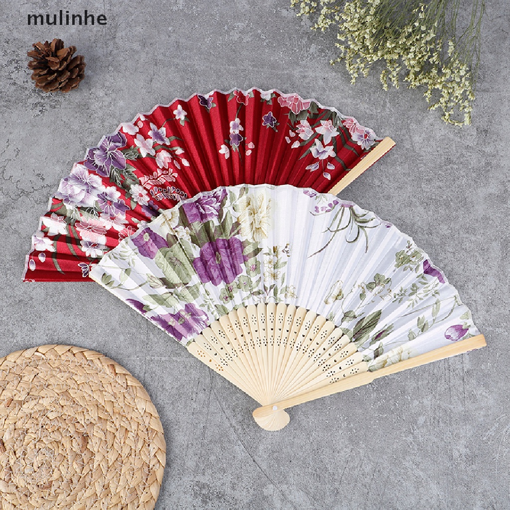 Quạt Xếp Cầm Tay Bằng Lụa Phong Cách Trung Hoa
