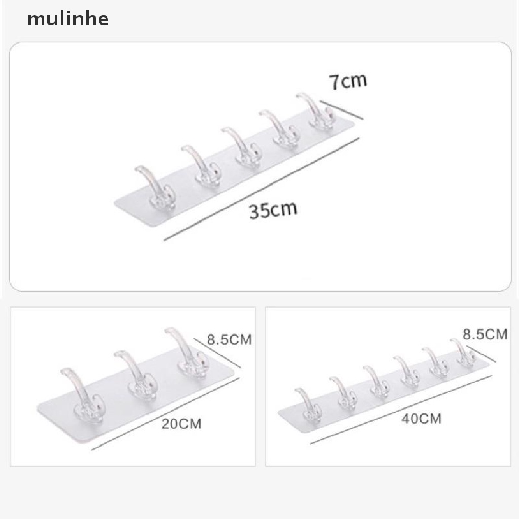 Móc Treo Đồ Dán Tường Bằng Nhựa Trong Suốt Không Cần Đóng Đinh