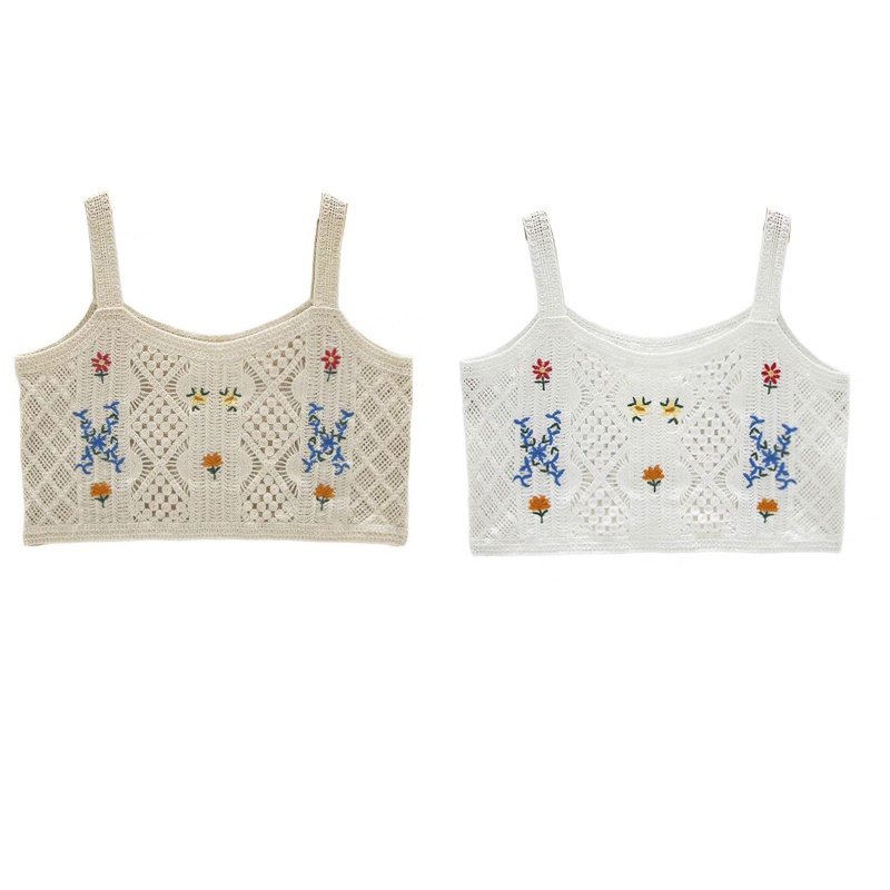 Áo Croptop Hai Dây Dệt Kim Thiết Kế Ngọt Ngào Quyến Rũ Cho Nữ