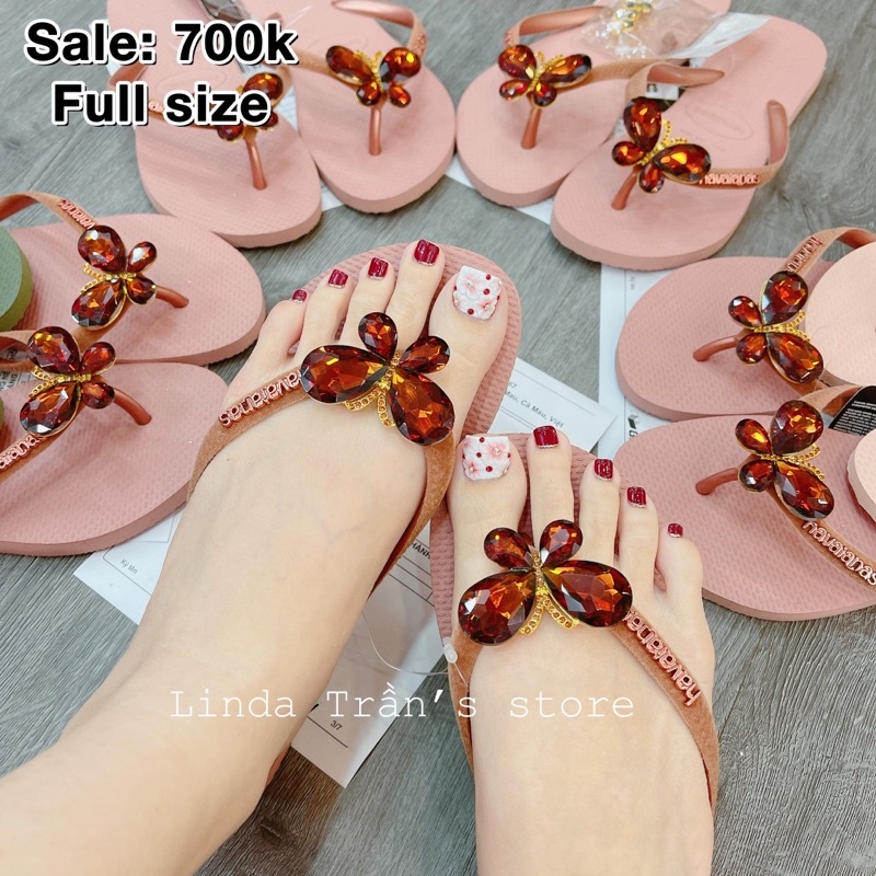 dép HVN nhung mix charm b.đá