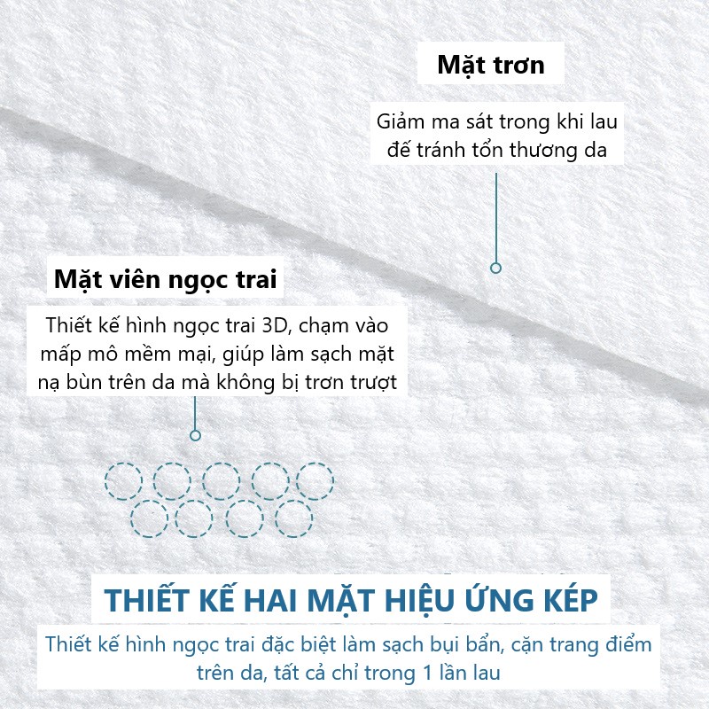 Khăn Lau Mặt Khô, Khăn Tẩy Trang Đa Năng FACENY Dùng 1 Lần 100% Cotton An Toàn Cho Da