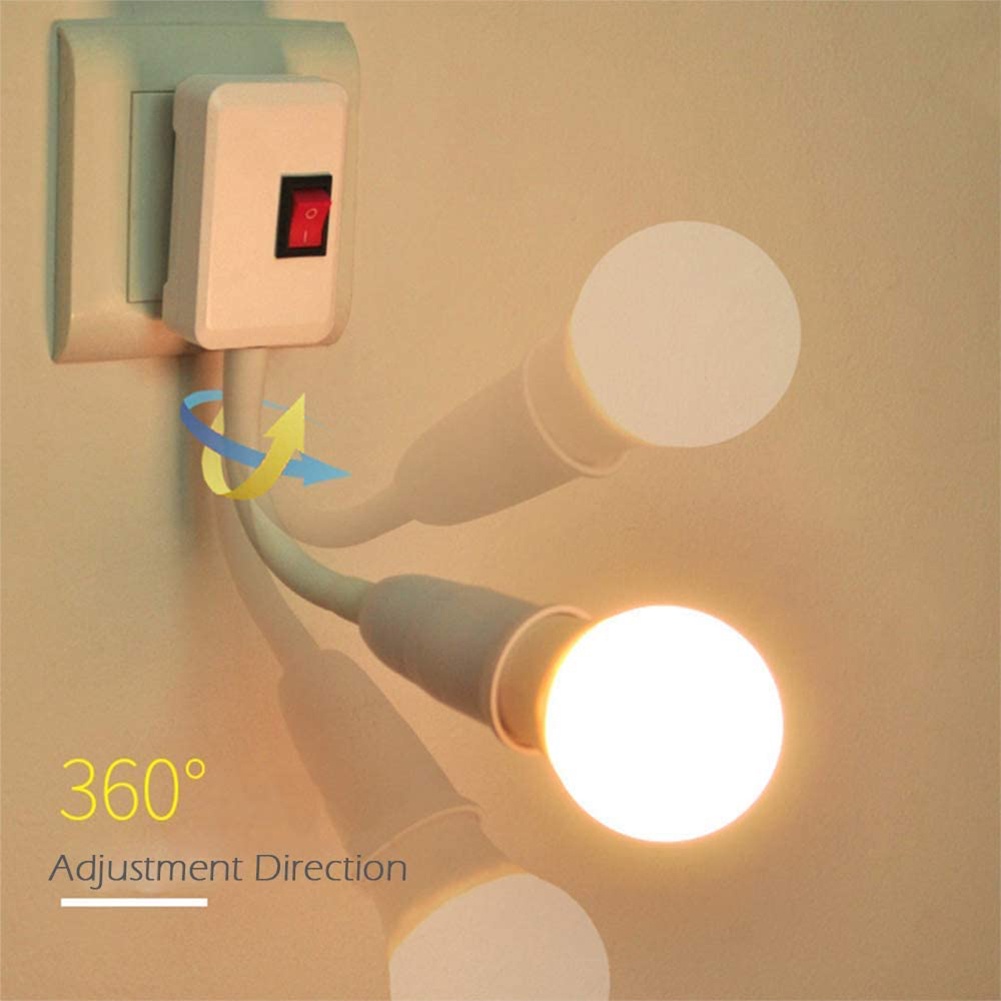 Đuôi Đèn LED E27 Có Công Tắc Chuyển Đổi Phích Cắm EU US UK Tiết Kiệm Năng Lượng Cho Bàn Làm Việc