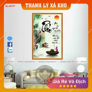 Tranh Dán Tường Chữ Phúc- SL49TP- Tranh 3d Thư Pháp - Song Long Decor
