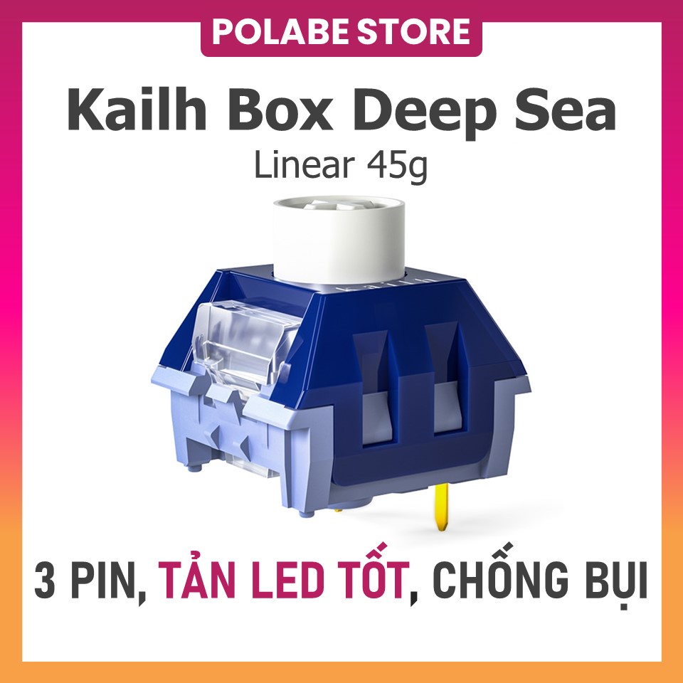 Công tắc Kailh Box Hush Whale Deep Sea silent tactile Bàn Phím Cơ Kailh Silent Pink Linear - Polabe Store