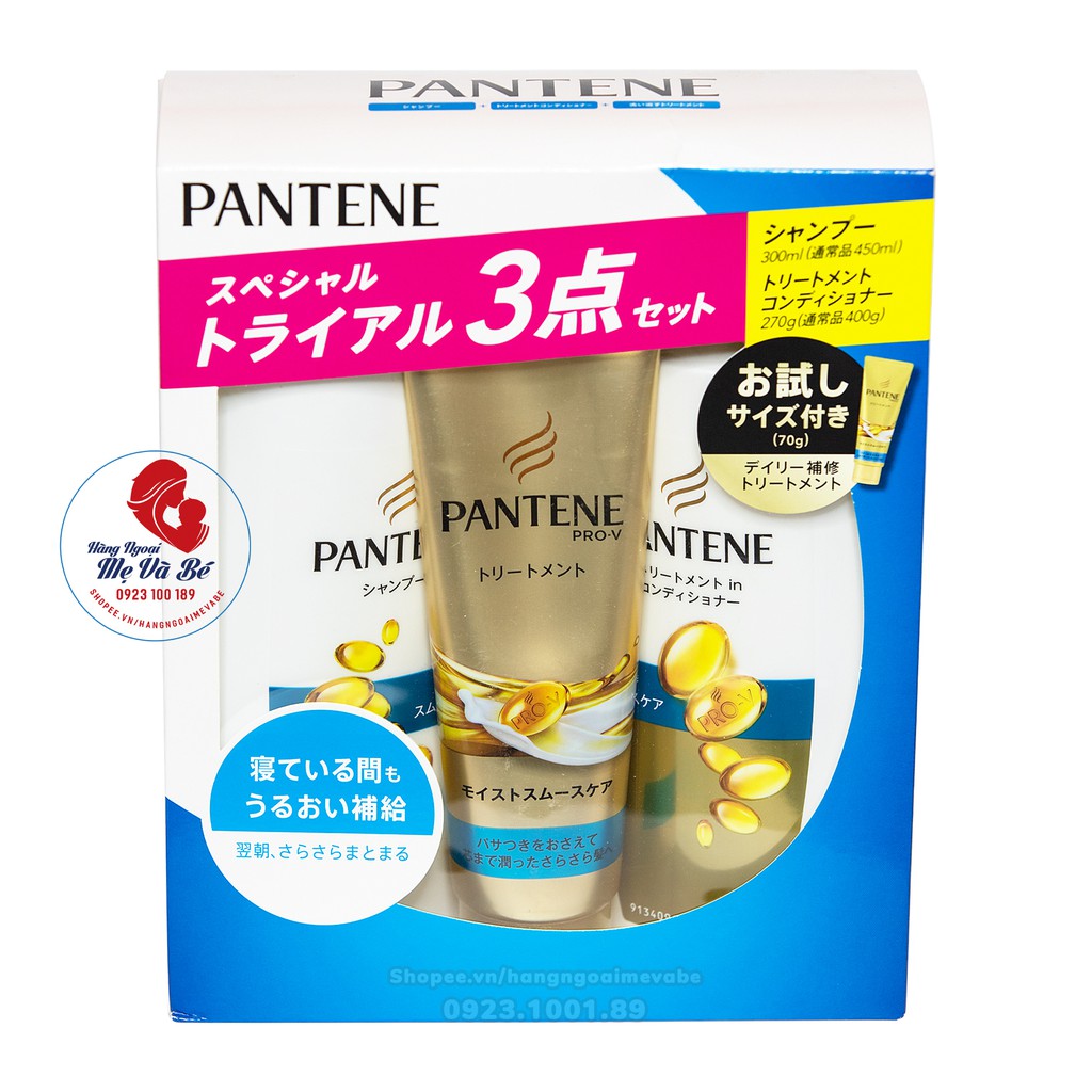 Set 3 bộ dầu gội xả Pantene Nhật Bản