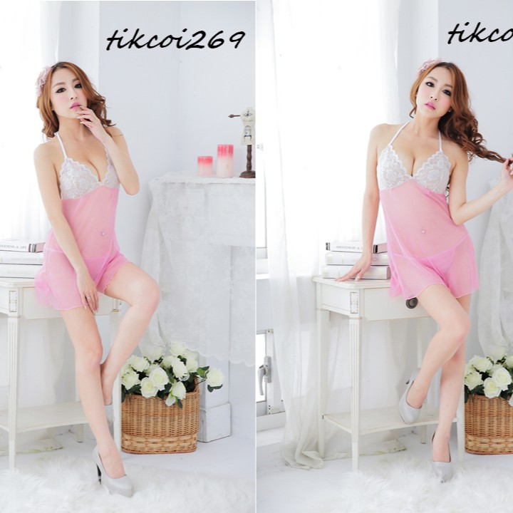 Đầm ngủ sexy Váy ngủ sexy ren lưới xuyên thấu S04 | BigBuy360 - bigbuy360.vn