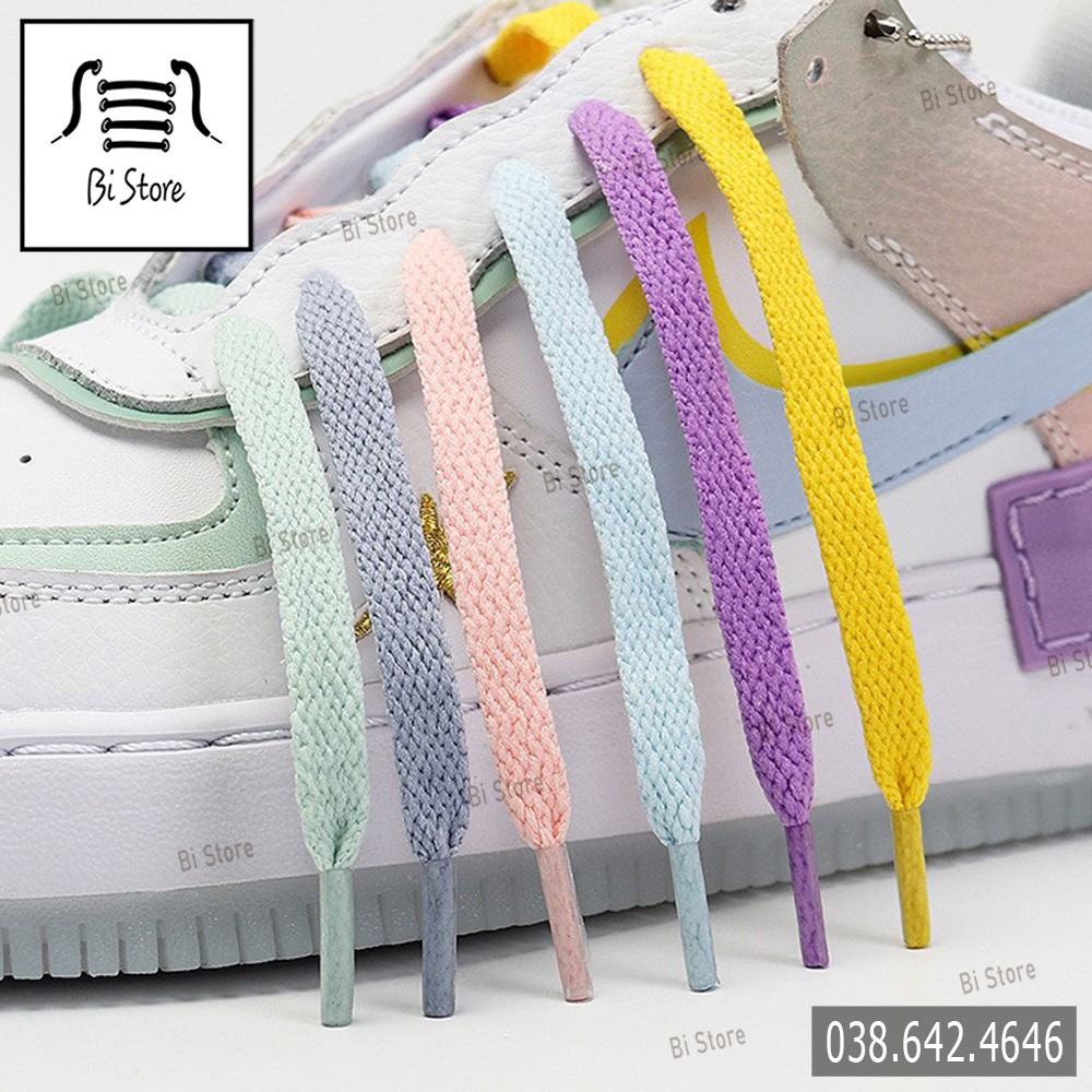 Dây giày dẹt pastel Nike Air Force 1 (AF1), Nike Air Jordan (AJ),... (ảnh chụp thật)