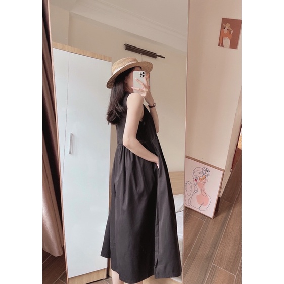 REILA DRESS - Váy dáng suông xếp li sườn REGEN