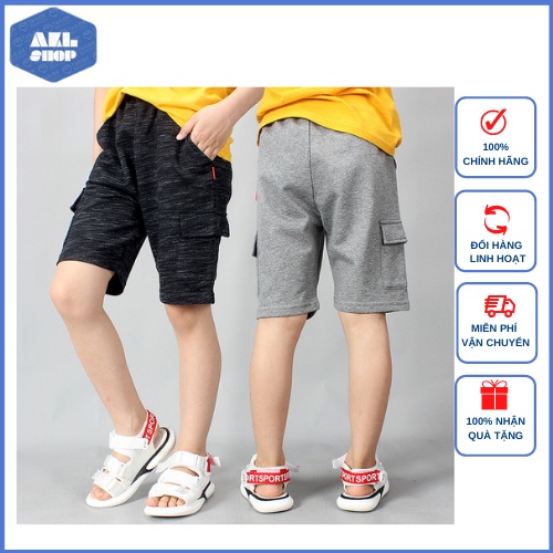 Quần short bé trai size đại hãng AKL, quần đùi cho bé trai 5 đến 14 tuổi phong cách Hàn Quốc cho bé từ 25kg đến 45kg