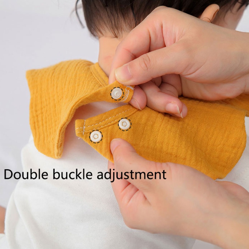 Haha Yếm Ăn Cotton Muslin Mềm Mại Hình Bông Hoa Xoay 360 Độ Cho Bé