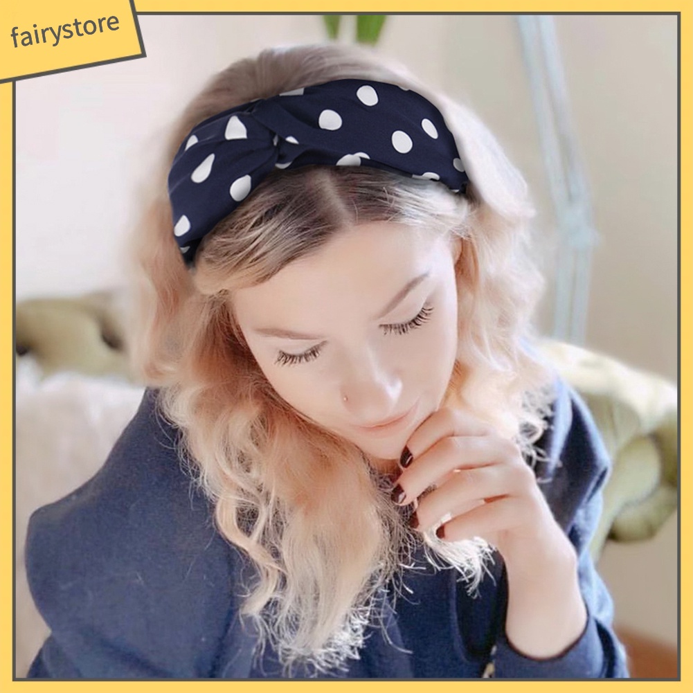 Băng Đô Cài Tóc Hoạ Tiết Chấm Bi Thiết Kế Hợp Thời Trang Cho Nữ