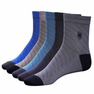 Combo 5 đôi tất vớ nam Cotton công sở sọc chéo DonaKein