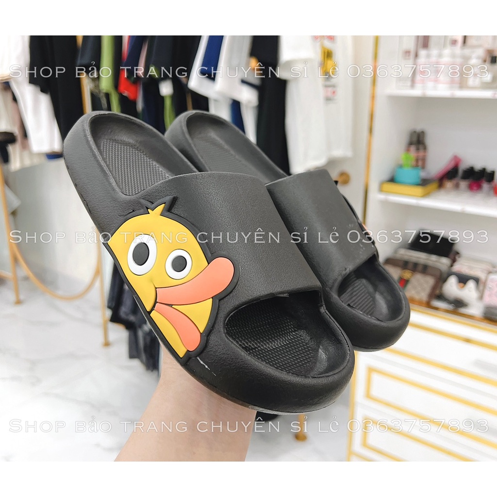 Dép Quai Ngang Bánh Mì Hình Vịt Đúc Đế Bằng Siêu Nhẹ, Êm Chân, Chống Trượt Hình Cute Cho Nữ