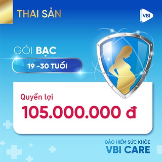 Bảo hiểm sức khỏe - Gói BẠC kèm  THAI SẢN (19-30 tuổi)  VBI - VIETINBANK