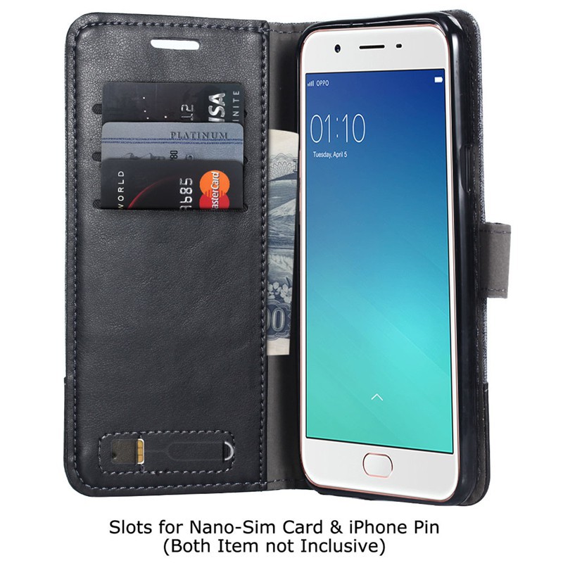 Bao da vải jean có ngăn đựng thẻ cho điện thoại Oppo A57 F1s | BigBuy360 - bigbuy360.vn