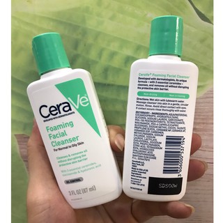 MẪU MỚI - SỬA RỬA MẶT DA DẦU CERAVE FOAMING FACIAL CLEANSER 87ML