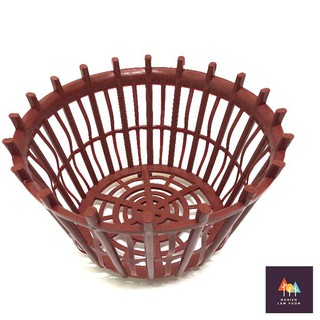 Chậu nhựa giả gỗ trồng lan giả gỗ màu nâu CPL03 đủ size có nan phụ chống rơi giá thể