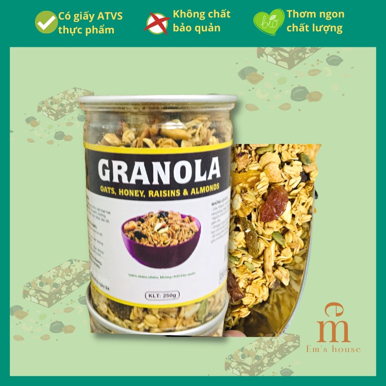 [250g] Granola 🔥 Granola Mix 9 Loại Hạt Không Đường