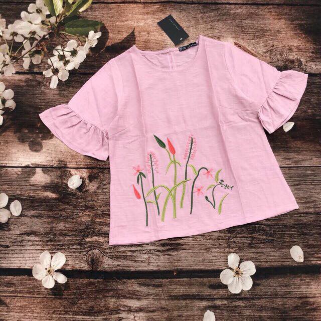 Áo kiểu thêu hoa hàng vnxk