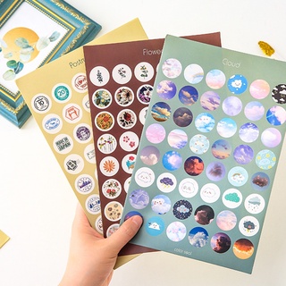 Tờ sticker 48 miếng hình tròn dùng để trang trí