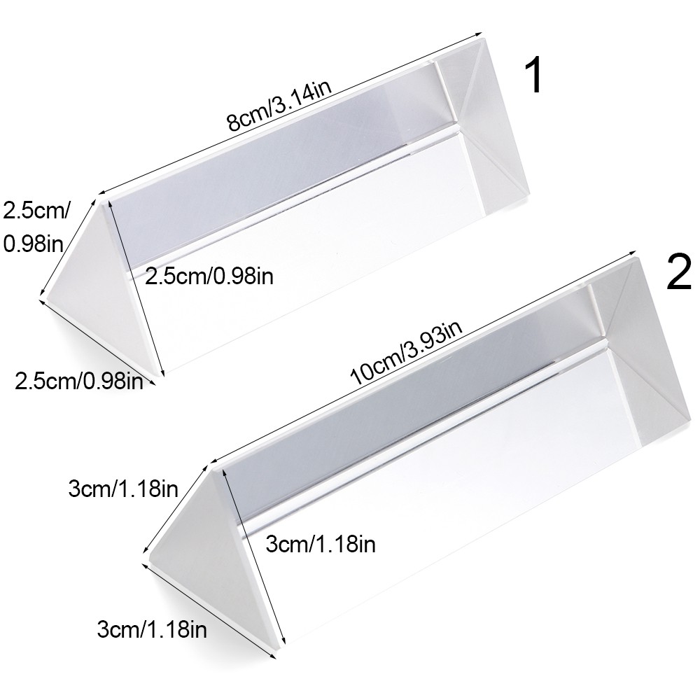 ☆YOLA☆ Students Triangular Prism Right Angle Glass Optical Prisms Rainbow Physics Spectrum Teaching Refracted Light