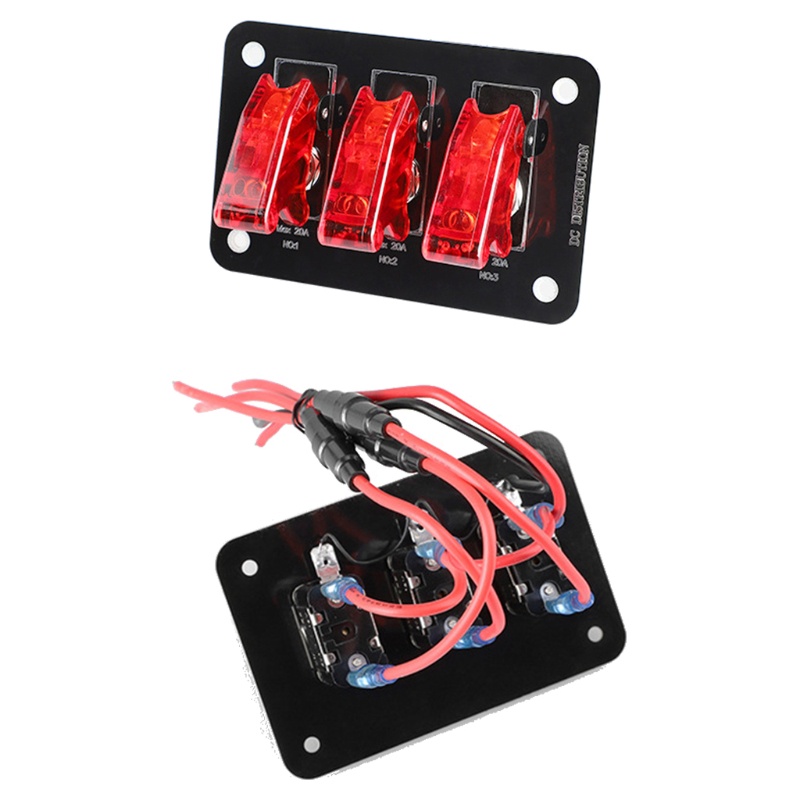 Bảng Công Tắc 12-24V Kèm Cầu Chì 20A Cho Bảng Điều Khiển Xe Hơi / Tàu Thuyền