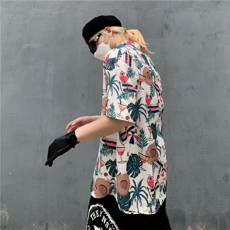 Korean Style 3D Printed Short Sleeve Shirt For Men